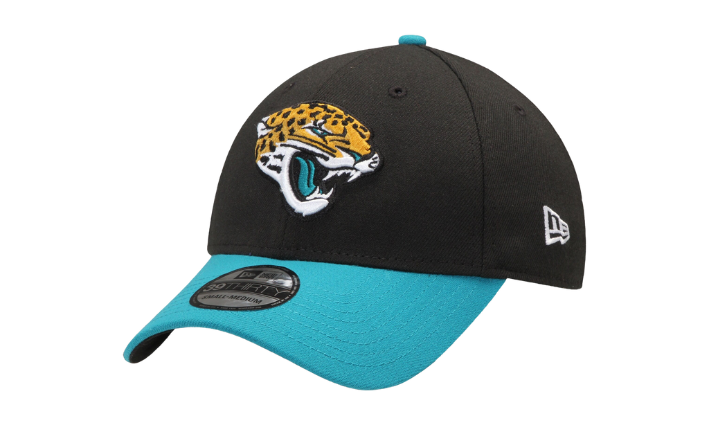 39THIRTY Jacksonville Jaguars Stretch Fit Hat Black / Teal - Visor NE699