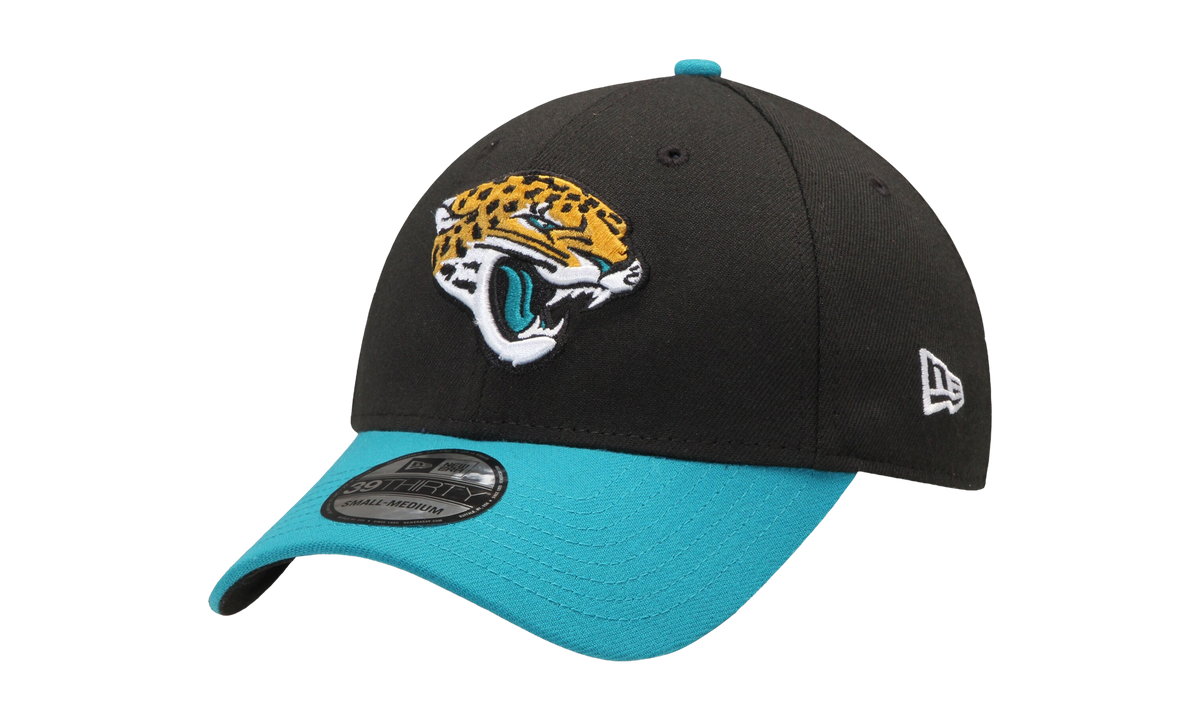 39THIRTY Jacksonville Jaguars Stretch Fit Hat Black / Teal - Visor NE699