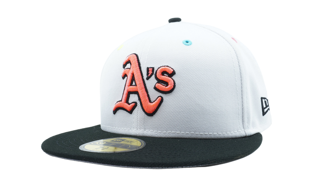 59FIFTY Oakland Athletics 1989 World Series Fitted Hat White / Black - Brim / Grey - Under Brim NE833