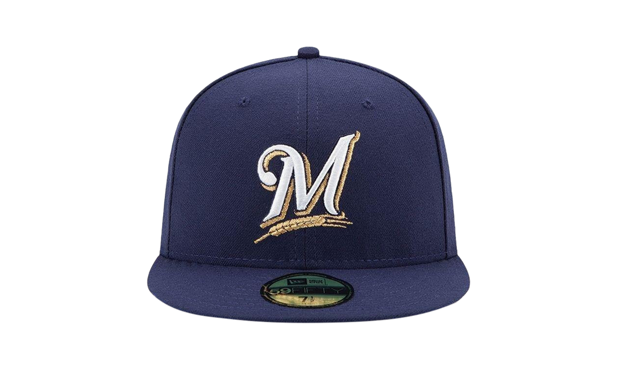 59FIFTY Milwaukee Brewers Performance Authentic Fitted Hat Purple NE970