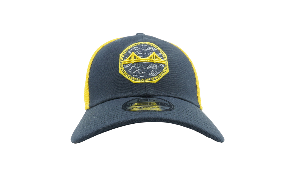 39THIRTY Golden State Warriors 2018 City Series Stretch Fit Hat Light Gunmetal / Yellow NE700