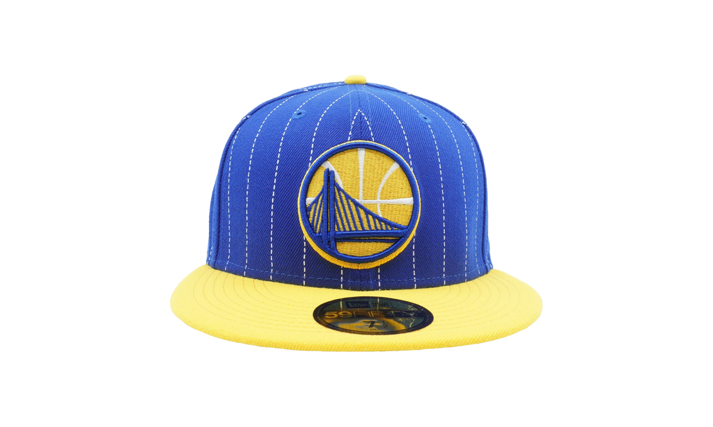 59FIFTY Golden State Warriors Pinstripe Fitted Hat Blue / Yellow / Grey - Under Brim NE645
