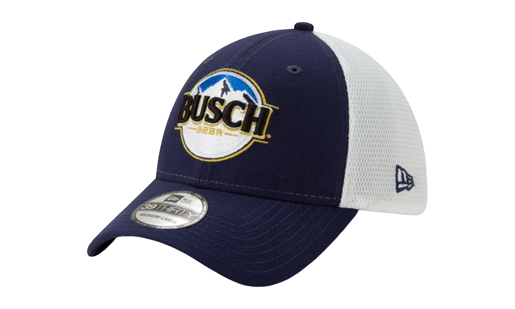 39THIRTY Busch Beer NASCAR Kevin Harvick Flex Fit Hat Navy and White NE728