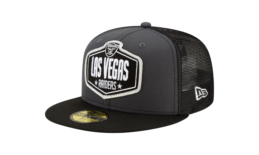 59FIFTY Las Vegas Raiders 2021 Draft Fitted Hat Graphite / Black - Brim NE783