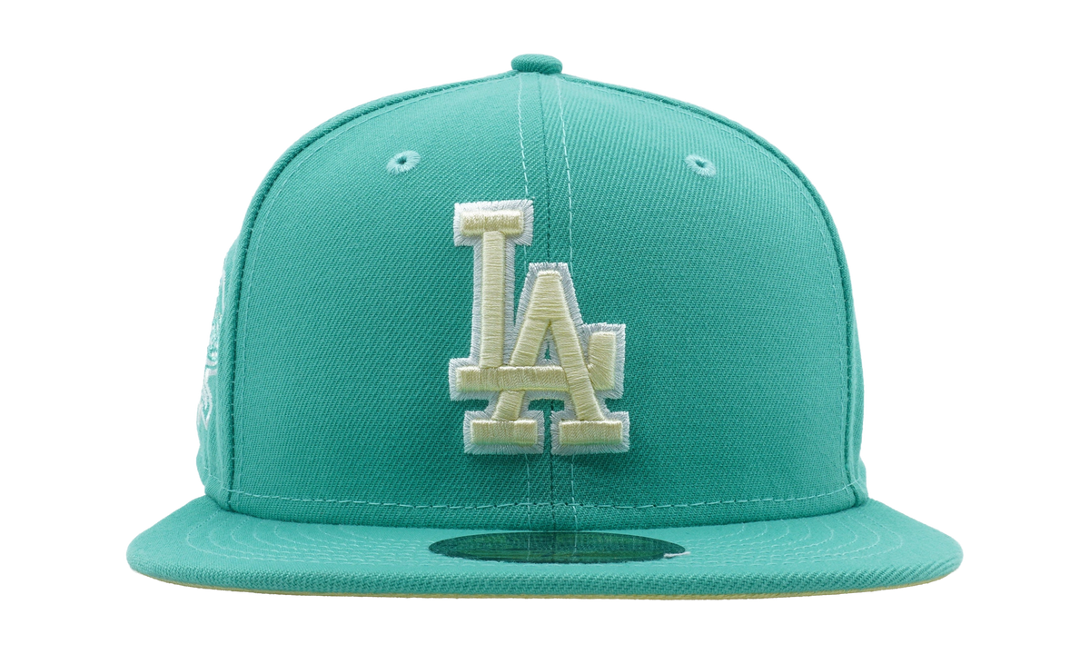 59FIFTY Los Angeles Dodgers 100th Anniversary Fitted Hat Clear Mint / Yellow - Under Brim NE1076