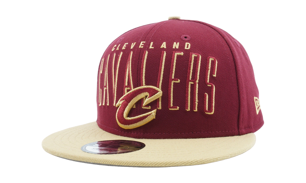 9FIFTY Cleveland Cavaliers Headline Snapback Hat Maroon / Beige - Brim / Gray - Under Brim NE915