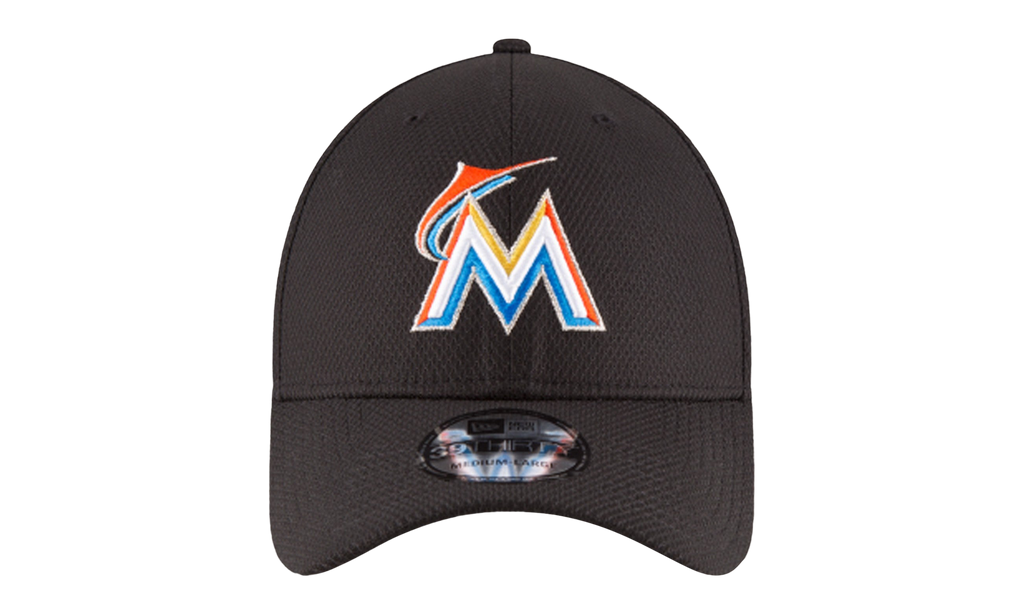 39THIRTY Miami Marlins Diamond Era Flex Fit Hat Black NE607