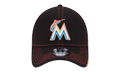 39THIRTY Miami Marlins Neo Flex Fit Hat Black / Red - Stitch NE572