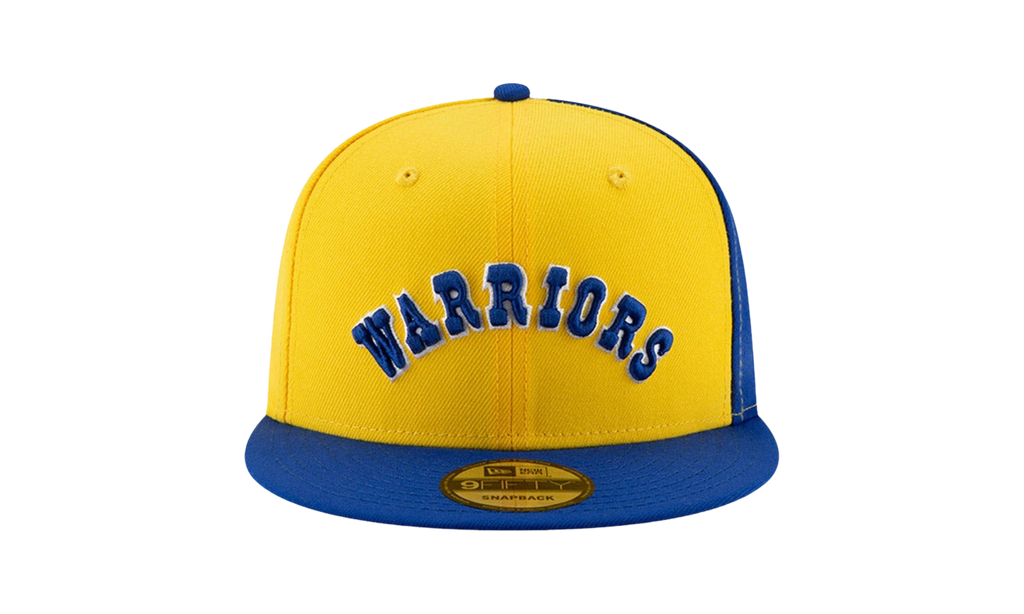 9FIFTY Golden State Warriors HWC Road Uniform Snapback Hat Yellow / Blue / White / Blue - Brim NE694