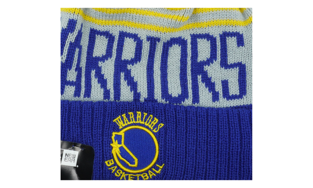 Golden State Warriors Team Pride Pom Beanie Blue / Grey / Yellow / Blue - Pom NE681