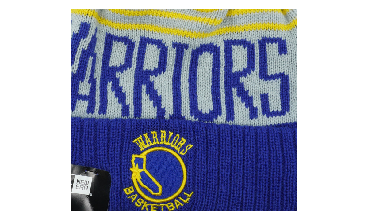 Golden State Warriors Team Pride Pom Beanie Blue / Grey / Yellow / Blue - Pom NE681