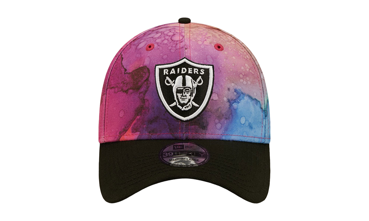 39THIRTY Las Vegas Raiders Crucial Catch Flex Fit Hat Multicolor Watercolor Design Crown / Black Visor NE841
