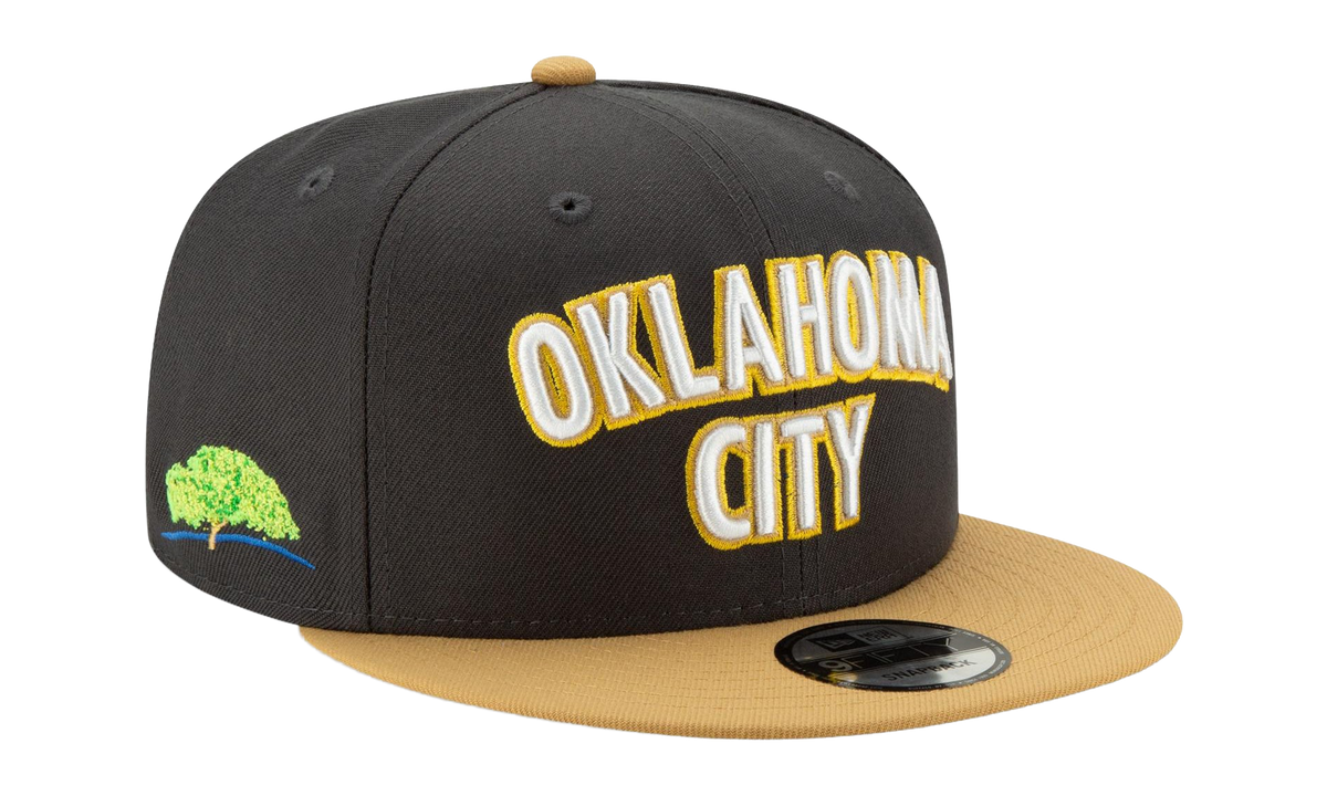 9FIFTY Oklahoma City Thunder City Series Snapback Hat Black / Gold - Brim NE564