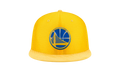 9FIFTY Golden State Warriors On-Court Snapback Hat Yellow / Blue GSW Logo - Under Brim NE635
