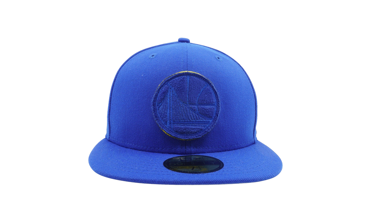 59FIFTY Golden State Warriors Suede Patcher Fitted Hat Blue NE1150