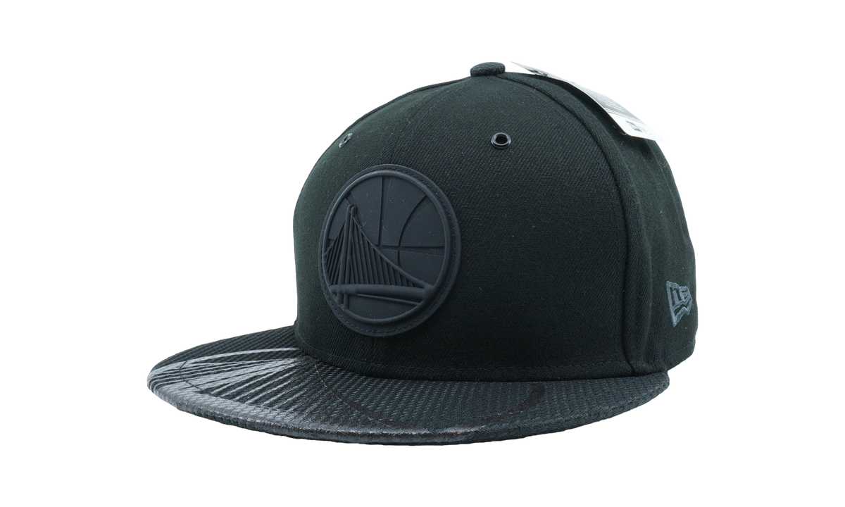 59FIFTY Golden State Warriors Textured Visor Fitted Hat Black / Black GSW Logo - Brim NE650