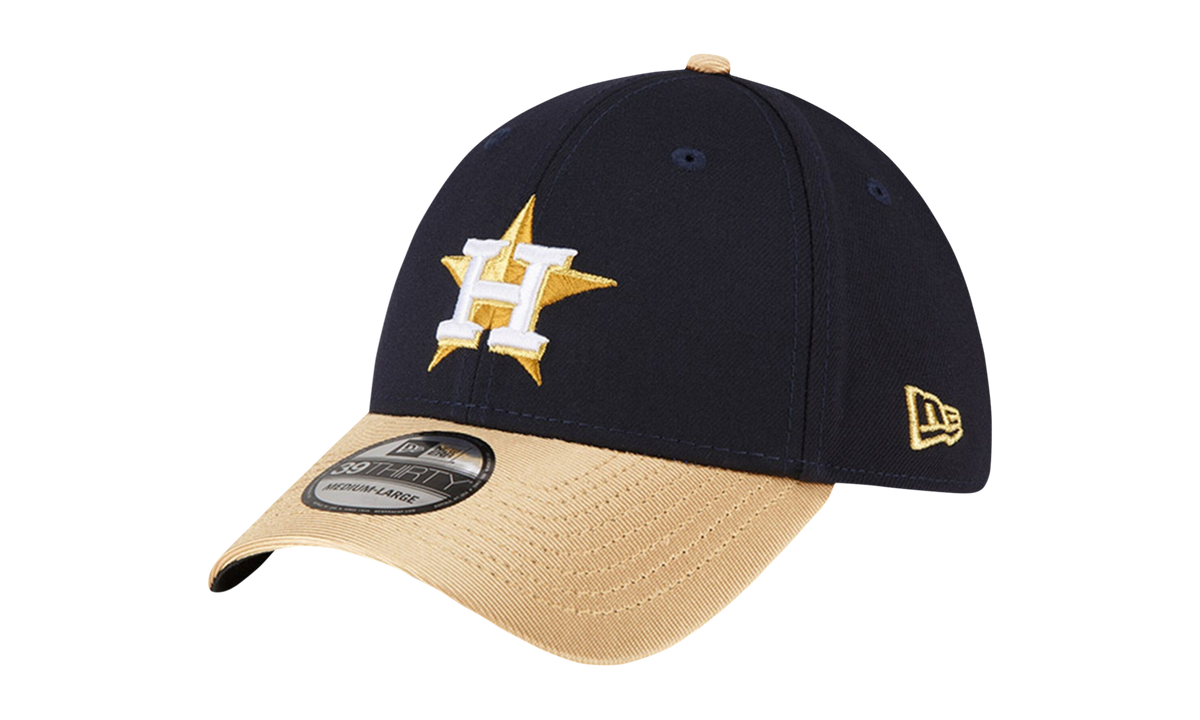 39THIRTY Houston Astros Gold Collection Flex Fit Hat Black and Gold / Black - Under Brim NE922