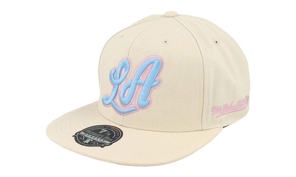 NBA Hardwood Classics Fitted Cap Los Angeles Lakers - Off White 6HSFSH21247 LALOFWH