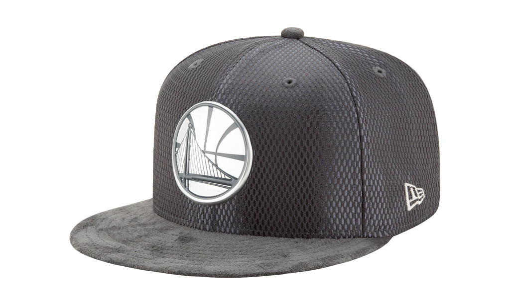 59FIFTY Golden State Warriors 2017 On Court Suede Fitted Hat Dark Grey / Light Grey - Under Brim NE632
