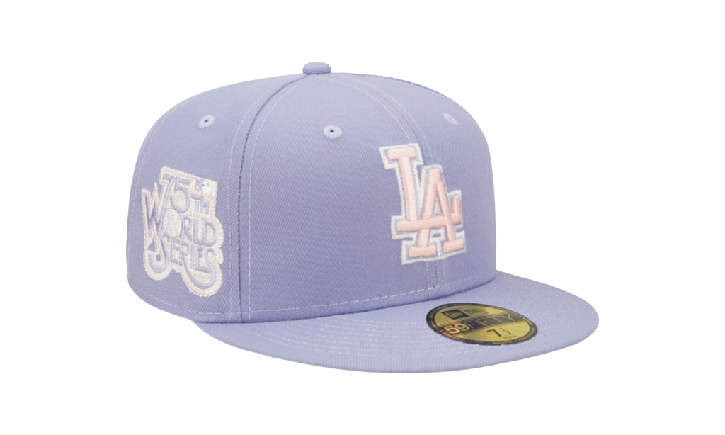 59FIFTY Los Angeles Dodgers 75th World Series Fitted Hat Lavender NE1069