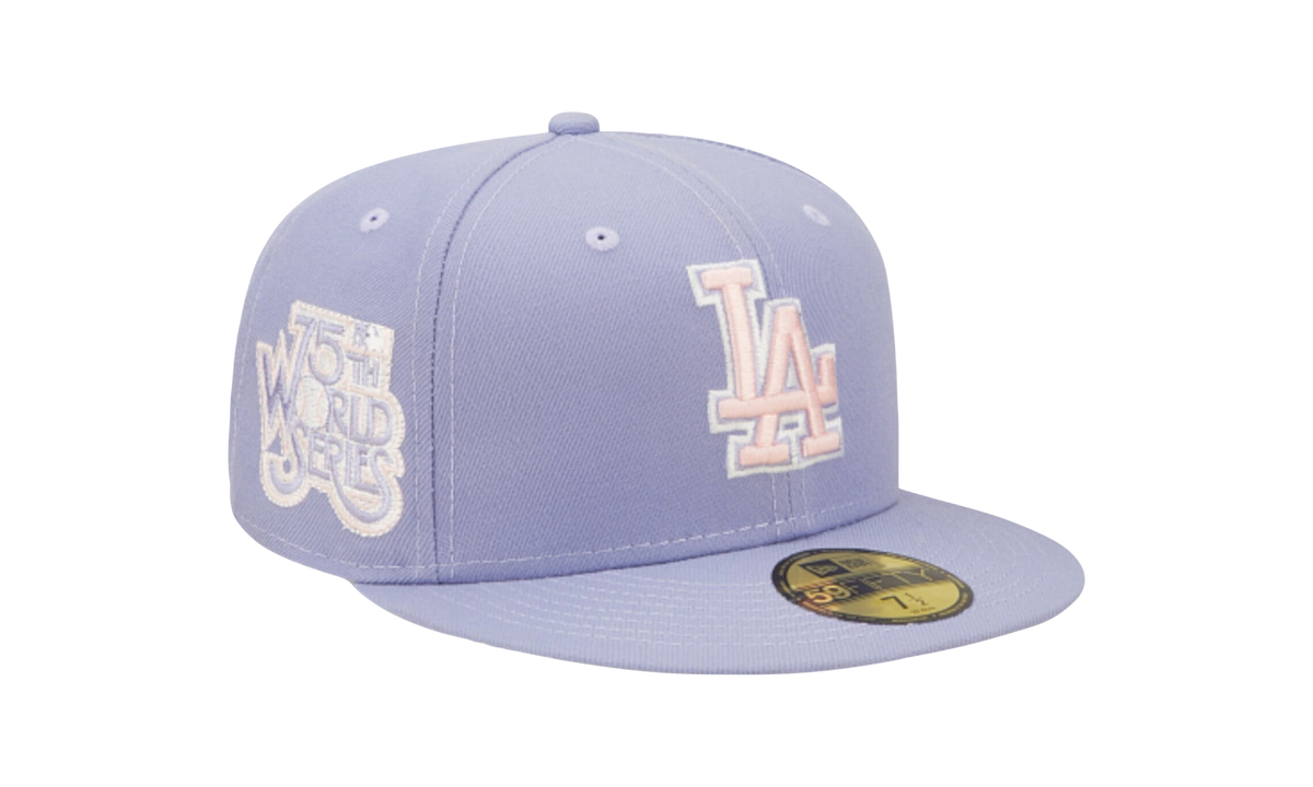 59FIFTY Los Angeles Dodgers 75th World Series Fitted Hat Lavender NE1069