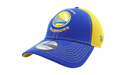 39THIRTY Golden State Warriors Fan Mesh Fitted Hat Blue and Yellow | Yellow - Under Brim NE685