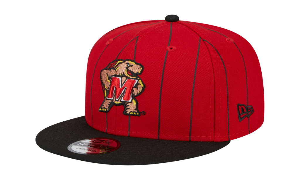 9FIFTY Maryland Terrapins Pinstripes Vintage E1 Snapback Hat Red / Black - Brim / Gray - Under Brim NE869