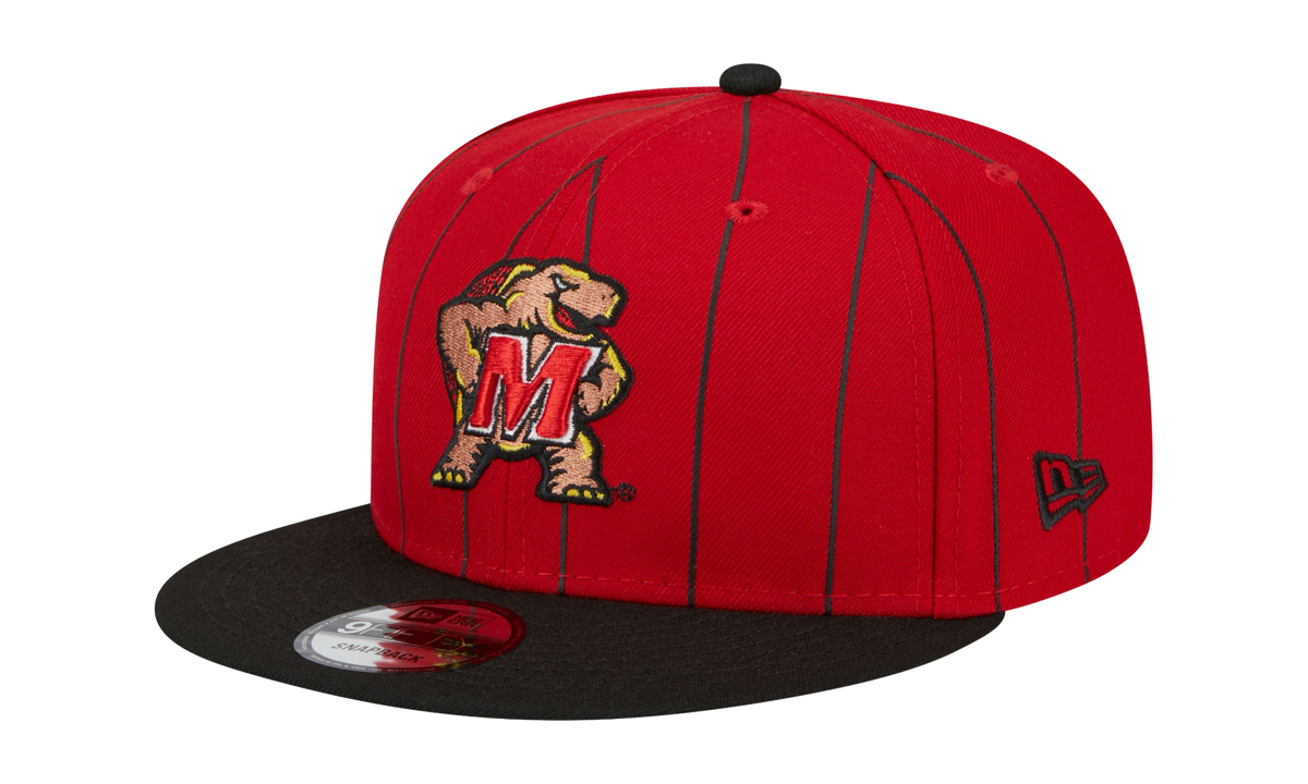 9FIFTY Maryland Terrapins Pinstripes Vintage E1 Snapback Hat Red / Black - Brim / Gray - Under Brim NE869