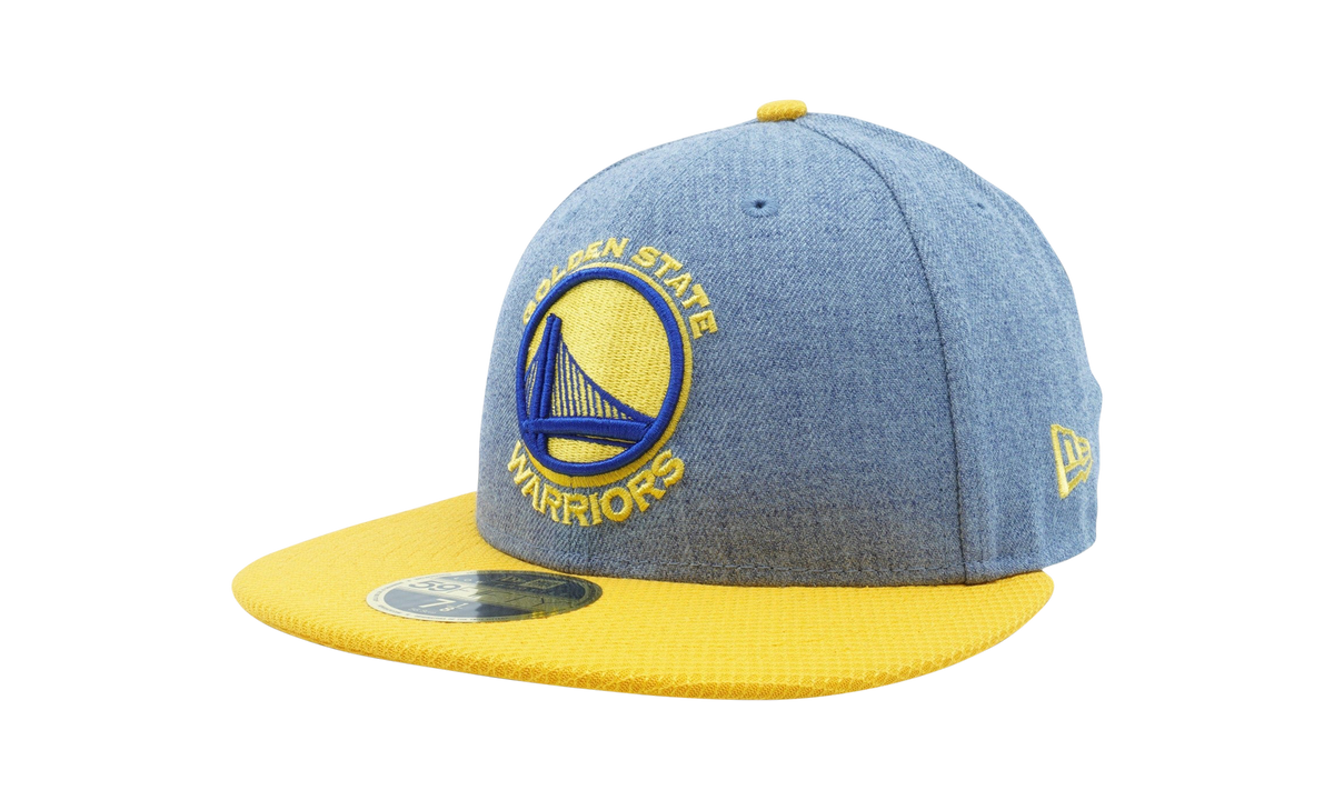 59FIFTY Golden State Warriors Change Up Fitted Hat Light Blue Denim / Yellow - Brim NE1122