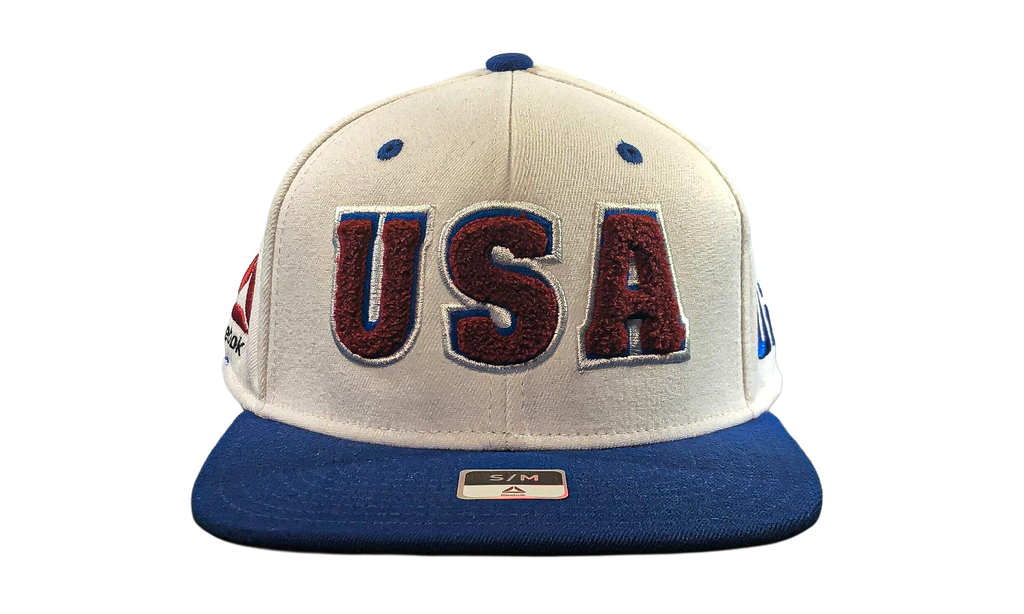 UFC USA Flexfit Hat White / Maroon / Royal Blue M770Z WTE UUSRD