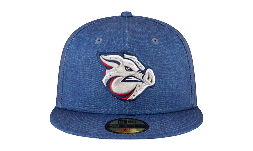 59FIFTY Lehigh Valley Iron Pigs 'Canadian Tuxedo' Fitted Hat Denim Blue NE774