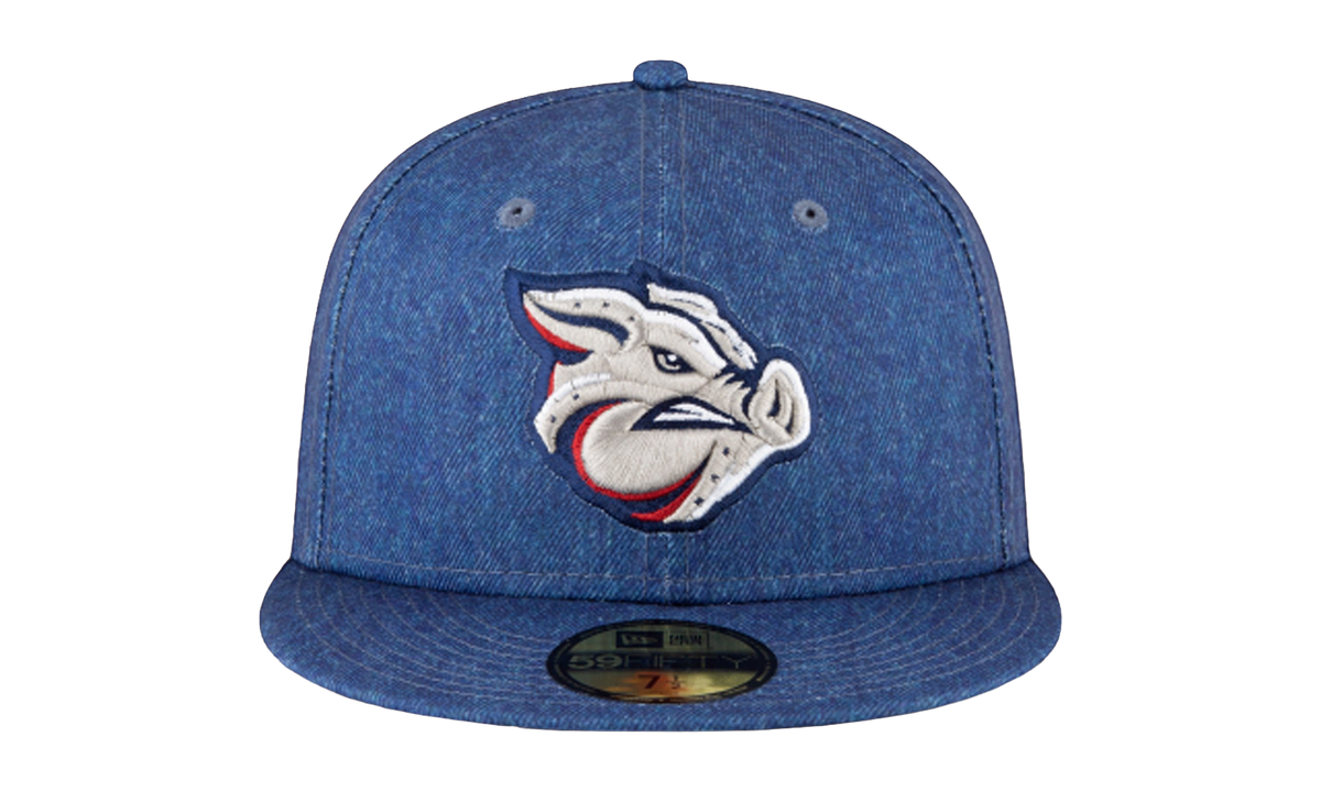59FIFTY Lehigh Valley Iron Pigs 'Canadian Tuxedo' Fitted Hat Denim Blue NE774