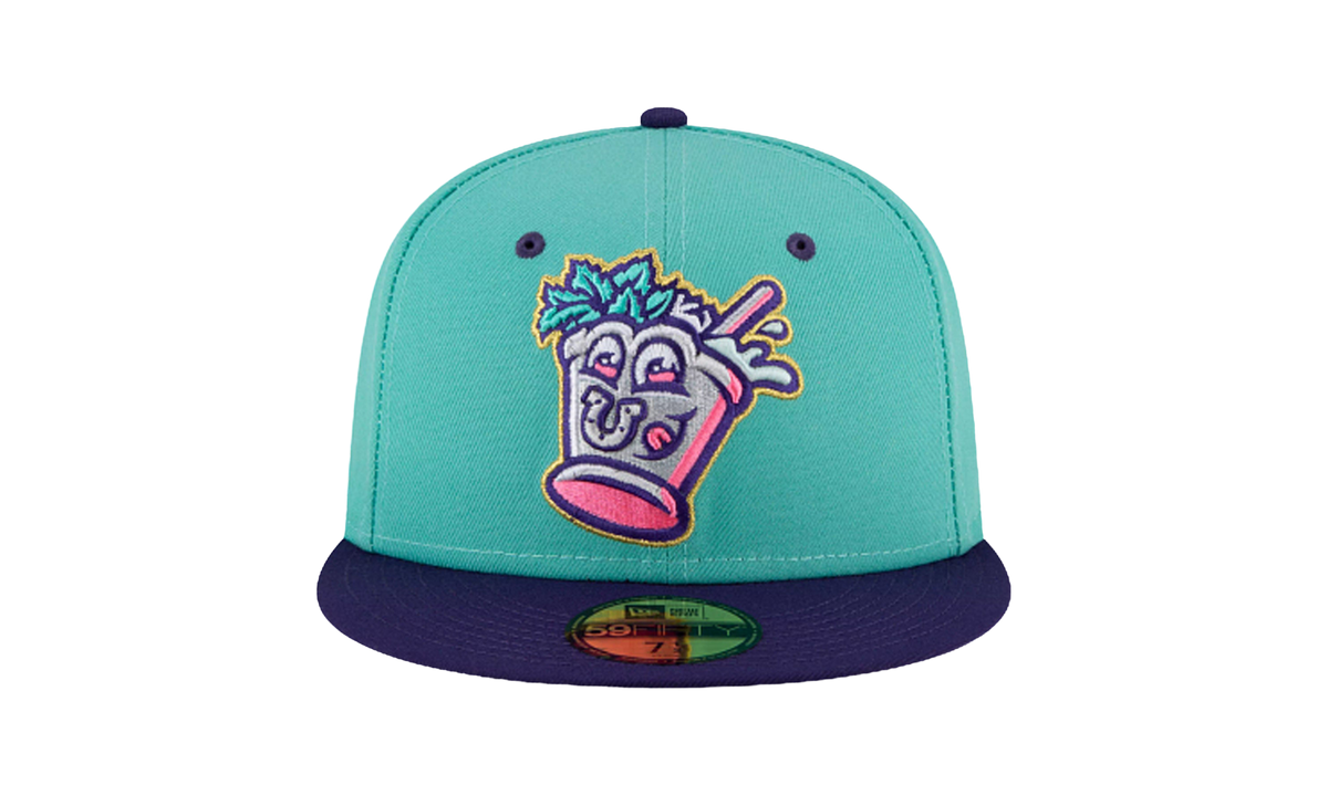 59FIFTY Louisville Bats Mint Julep Theme Night Fitted Hat Teal / Purple - Brim NE773