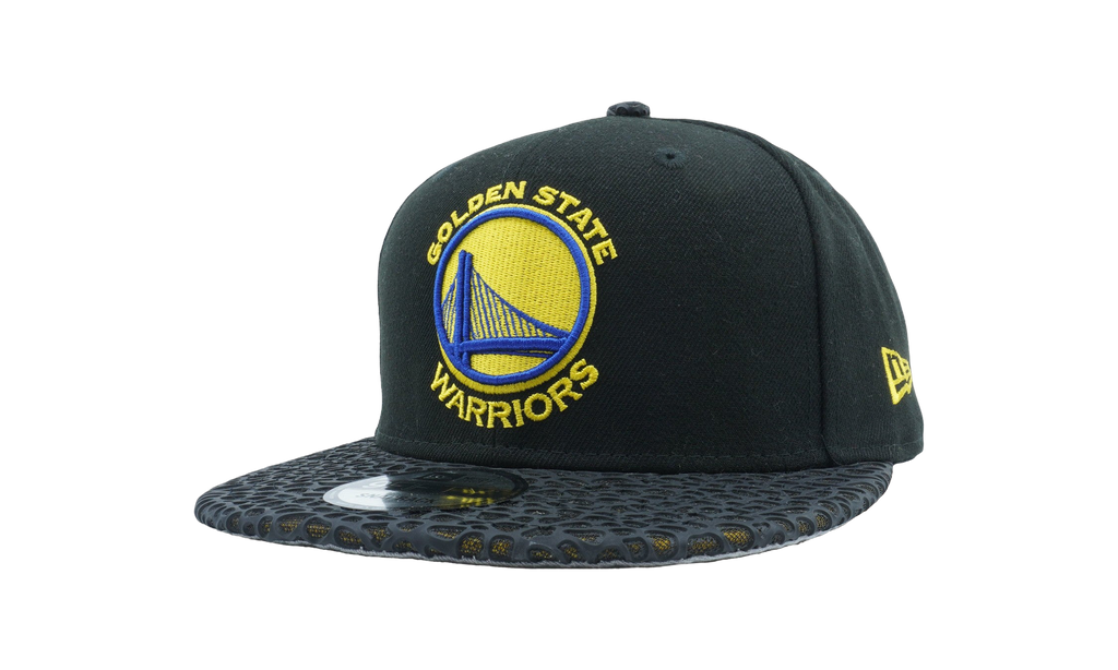 9FIFTY Golden State Warriors Amoeba Vize Snapback Hat Black / Black and Yellow - Brim NE625