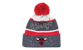 Stripe Pom Knit Beanie Chicago Bulls Grey BH48B3 GRY