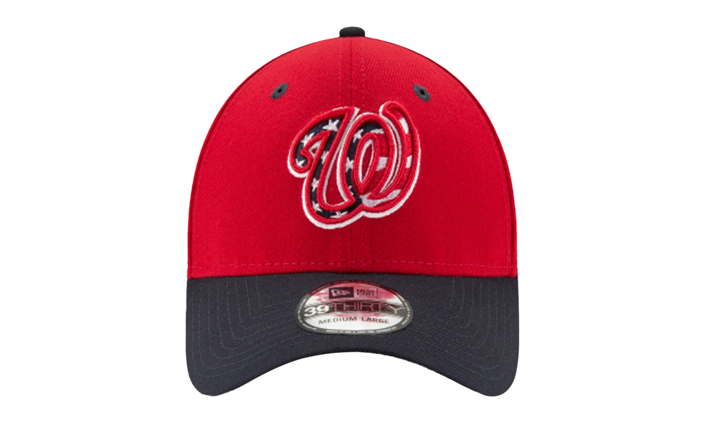 39THIRTY Washington Nationals Flex Fit Hat Red / Black - Visor NE619