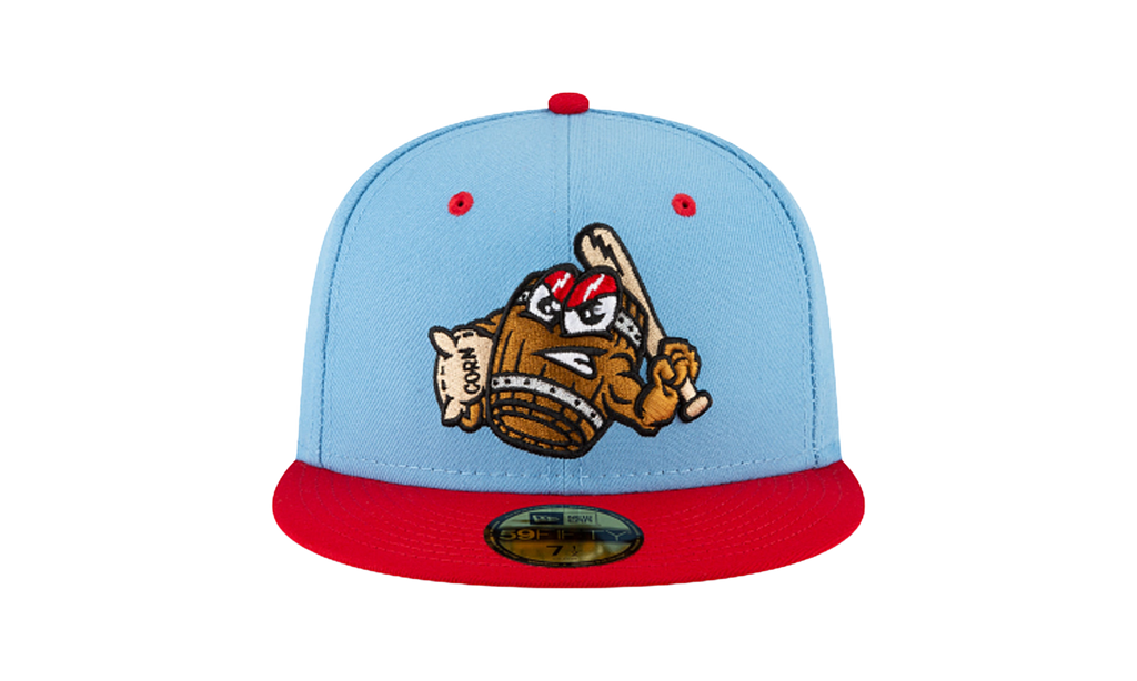 59FIFTY Louisville Bats Mashers Theme Night Fitted Hat Sky Blue / Red - Brim NE776