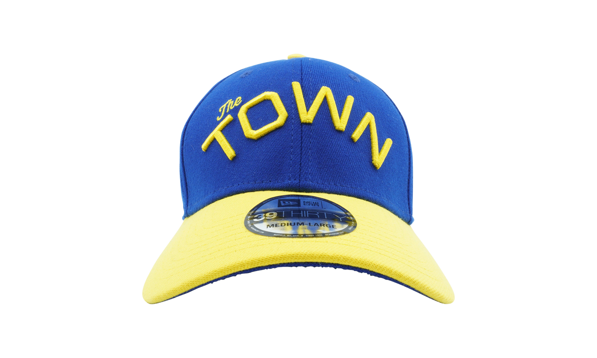 39THIRTY Golden State Warriors 'The Town' Fitted Hat Yellow and Blue / Blue - Under Brim NE994