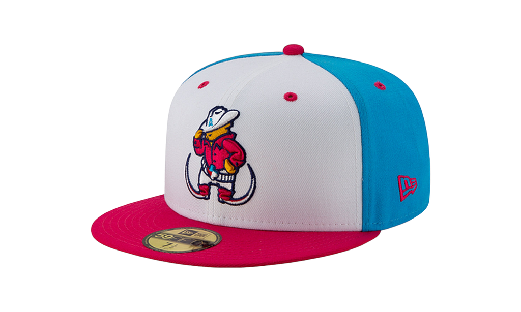59FIFTY Amarillo Theme Night Amarillo Sod Poodles 'Pointy Botas' Fitted Hat White and Sky Blue / Hot Pink - Brim NE747