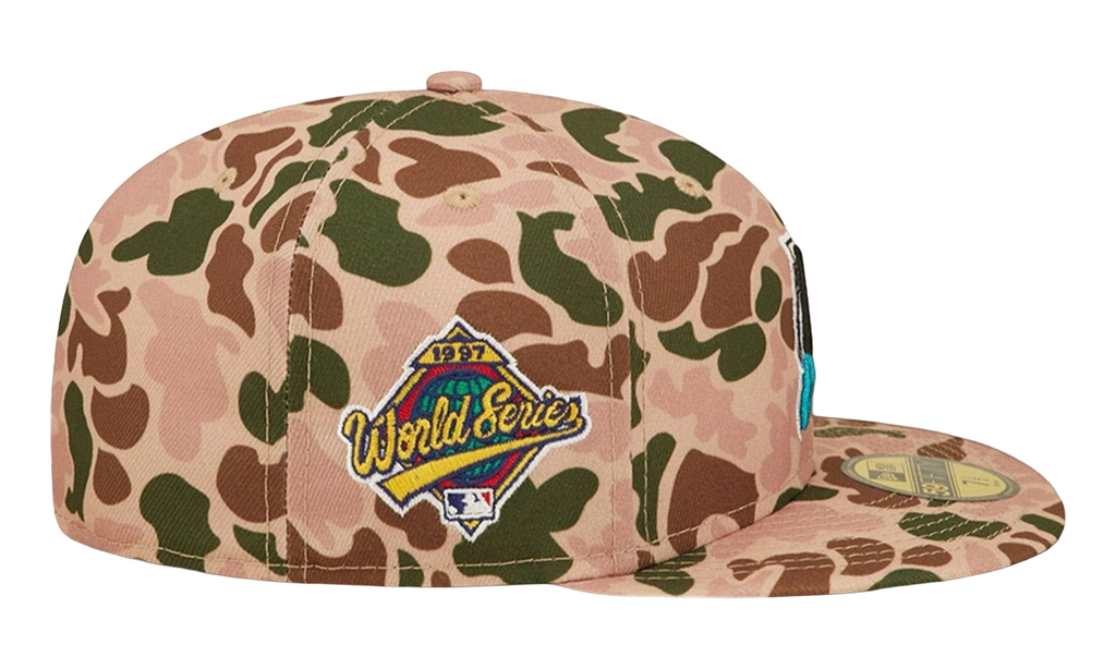 59FIFTY Miami Marlins 1997 World Series Duck Camo Fitted Hat Duck Camo / Orange - Brim NE806