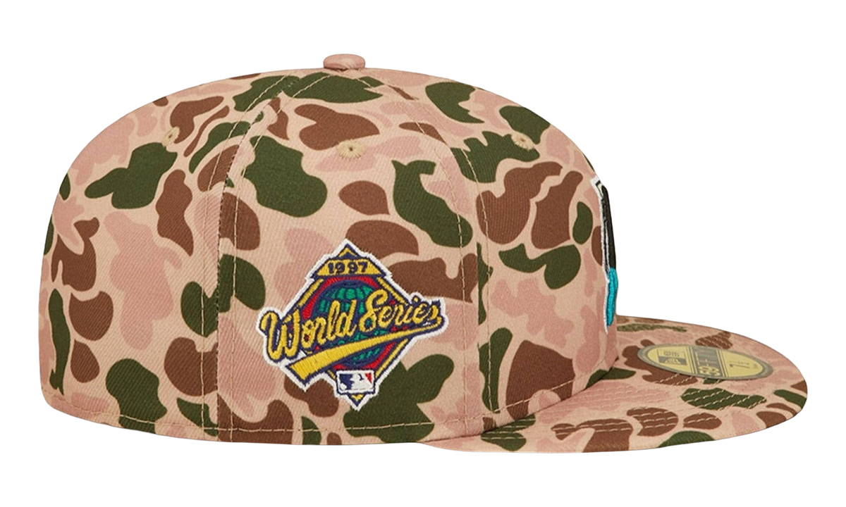 59FIFTY Miami Marlins 1997 World Series Duck Camo Fitted Hat Duck Camo / Orange - Brim NE806