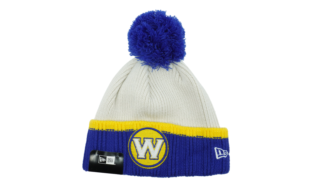 Golden State Warriors Prime Team Beanie White / Blue and Yellow - Cuff / Blue - Pom NE1135