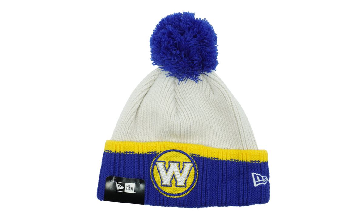 Golden State Warriors Prime Team Beanie White / Blue and Yellow - Cuff / Blue - Pom NE1135