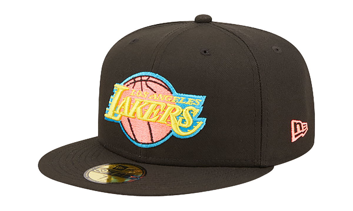 59FIFTY Los Angeles Lakers Pink Glow Fitted Hat Walnut / Pink - Under Brim NE1056
