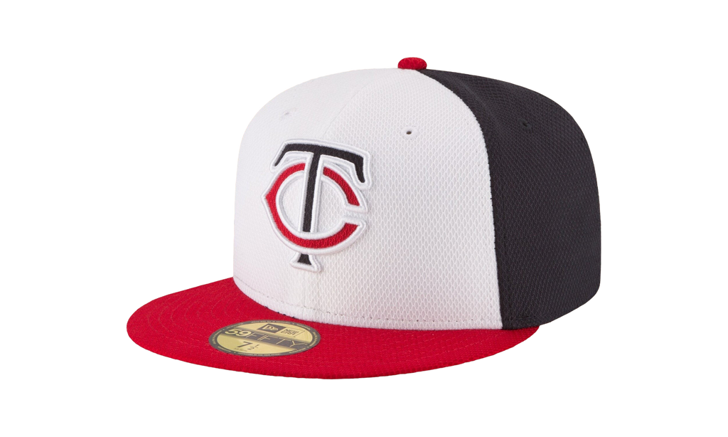 59FIFTY Minnesota Twins Diamond Era Fitted Hat White and Black / Red - Brim NE577