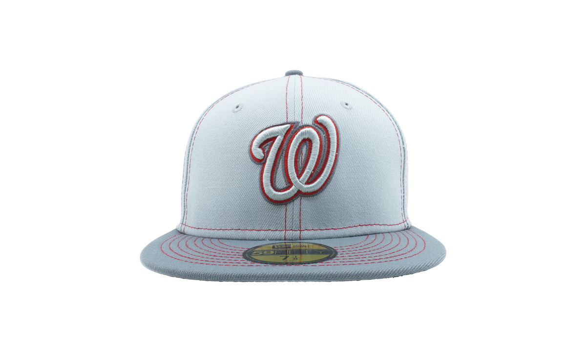 59FIFTY Washington Nationals Gray Pop Fitted Hat Gray / Red - Stitch NE883