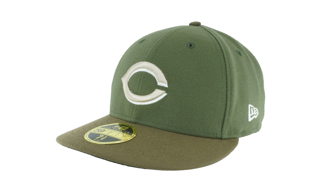 59FIFTY Cincinnati Reds Low Profile Authentic Fitted Hat Olive / Green - Visor NE983