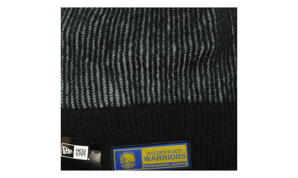 Golden State Warriors Tech Knit Beanie Black and Gray Stripes / Black Cuff NE1134