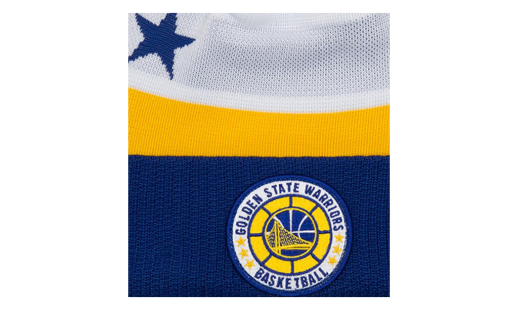 Golden State Warriors Tip-Off Series Knit Beanie White / Grey / Yellow / Blue NE674