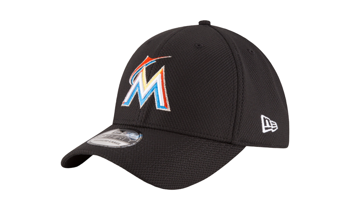 39THIRTY Miami Marlins Diamond Era Flex Fit Hat Black NE607